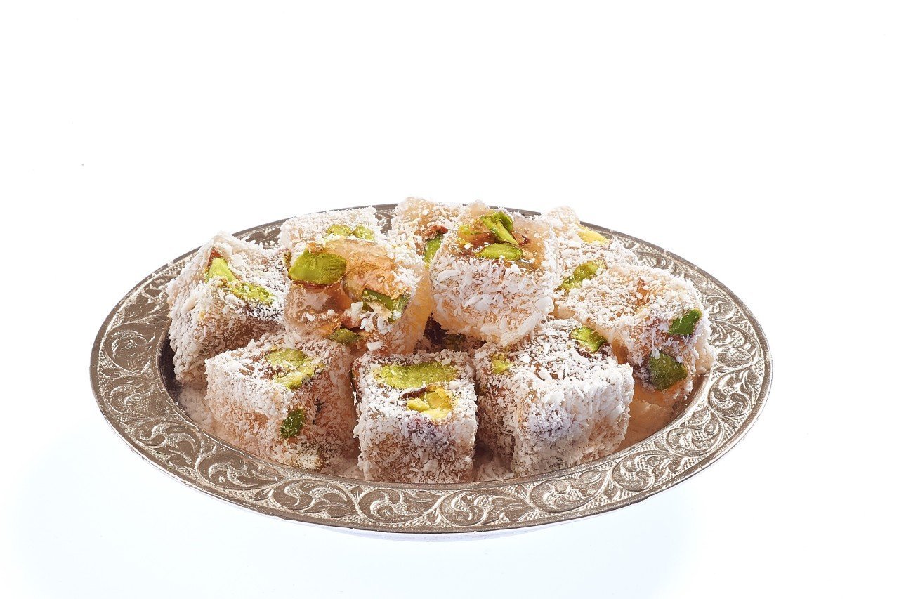 Mini Turkish Delight with Coconut and Pistachios
