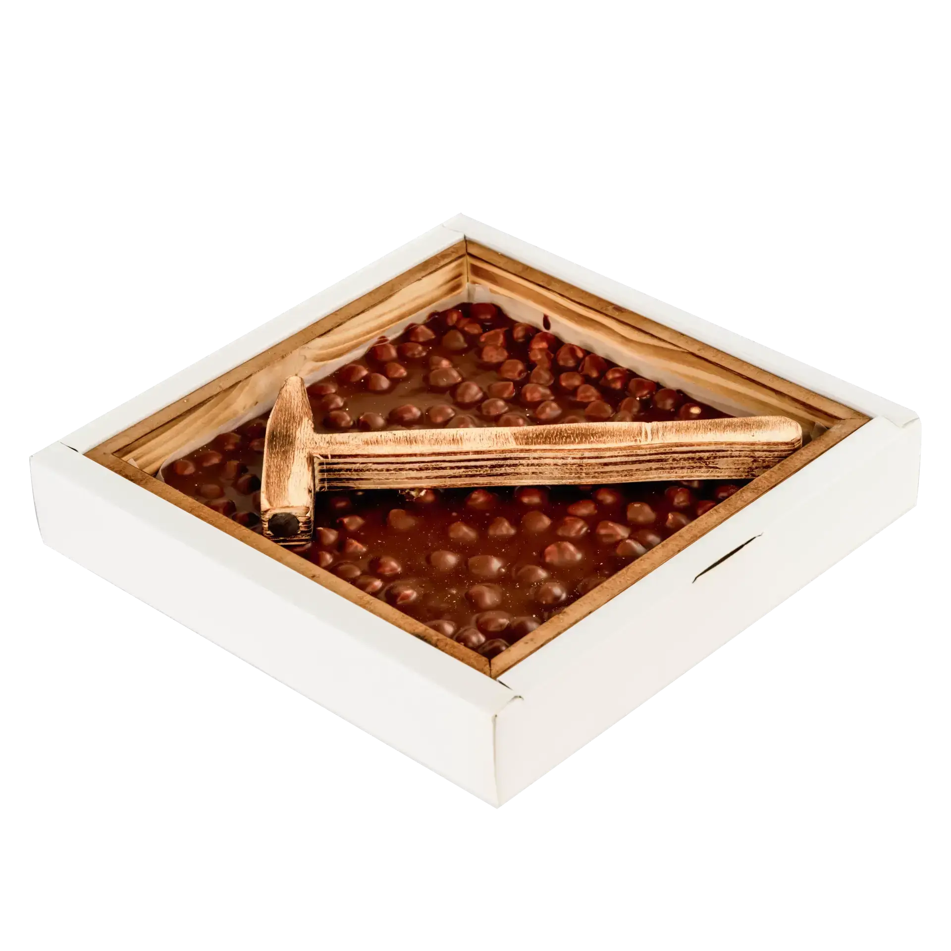 Çekiçli Sütlü Fındıklı Beyoğlu Çikolata 1 kg - Ahşap Kutu