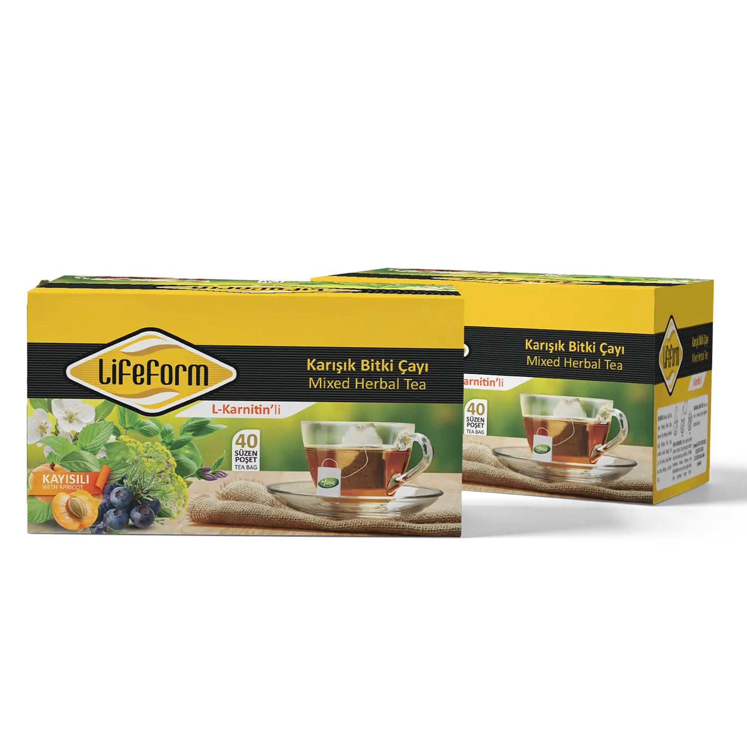 Life Form Kayısılı + L-Karnitin’li Karışık Bitki Çayı 80g 40 Süzen Poşet