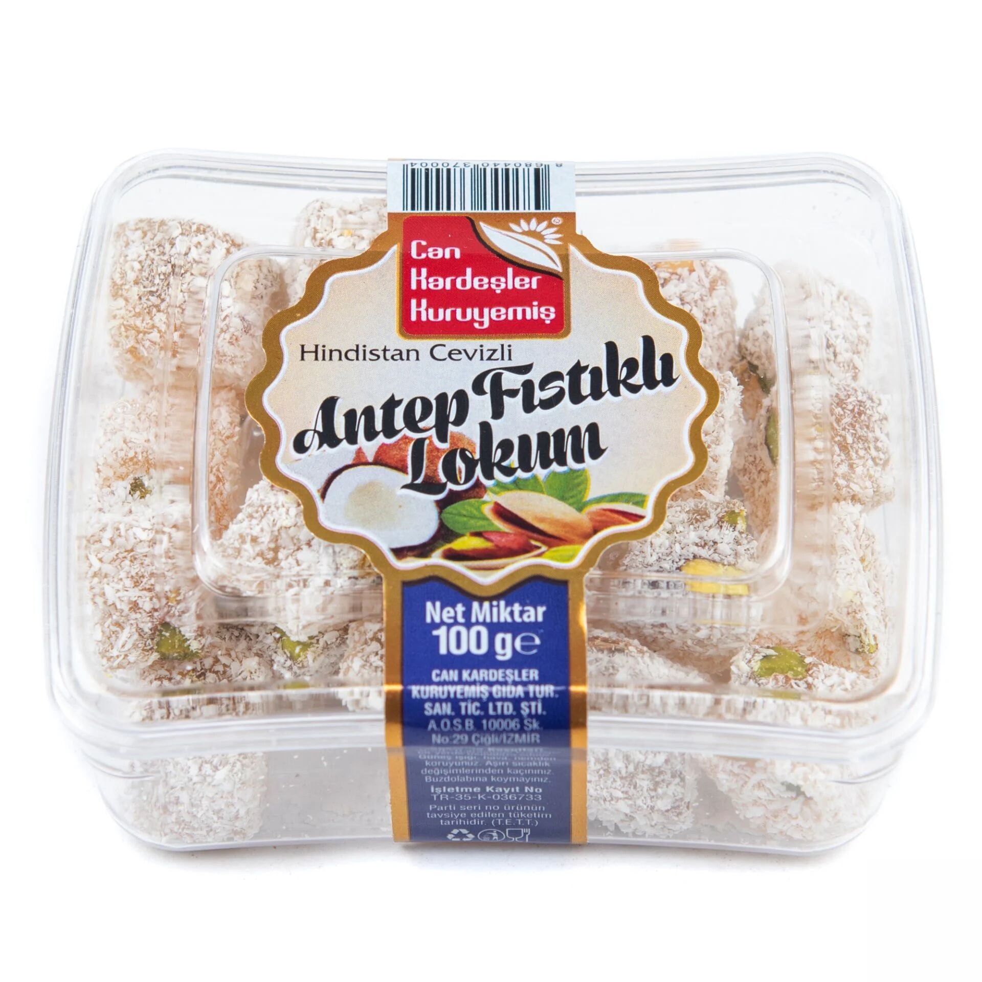 Hindistan Cevizli Antep Fıstıklı Mini Lokum 100 g