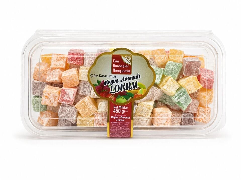 Çifte Kavrulmuş Meyveli Lokum 450 g Sızdırmaz Paket