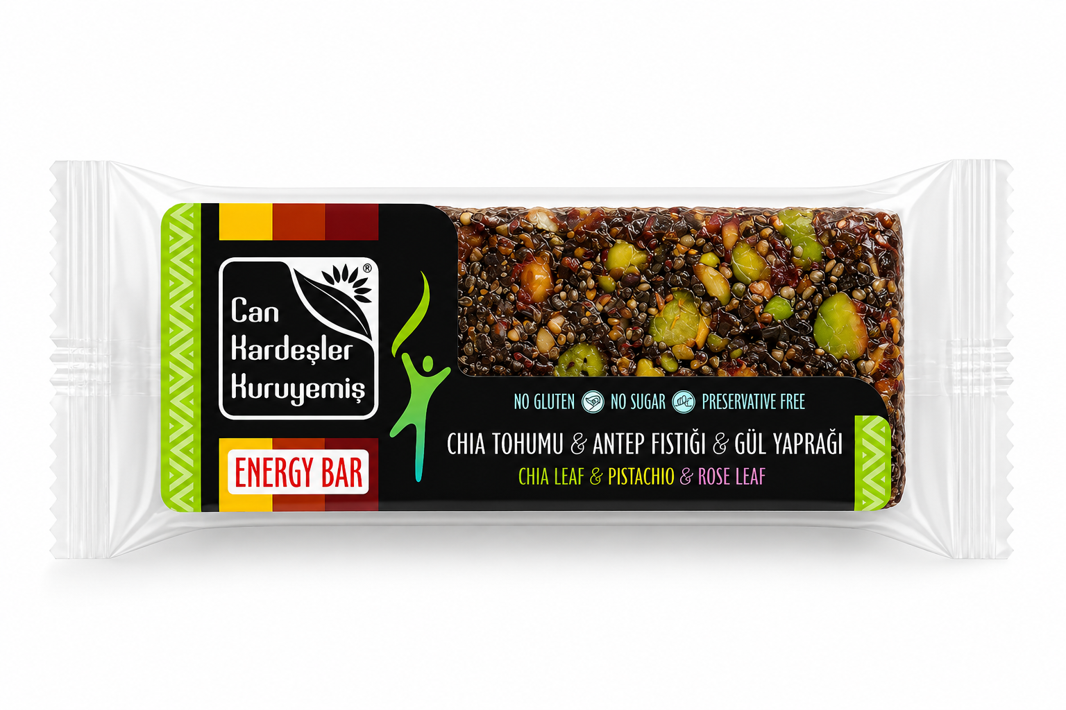 Enerji Bar 40 gr | Chia, Antep Fıstığı & Gül Yaprağı