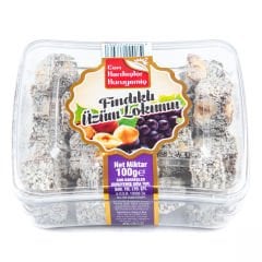 Hindistan Cevizli Siyah Üzümlü Fındıklı Lokum 100 g