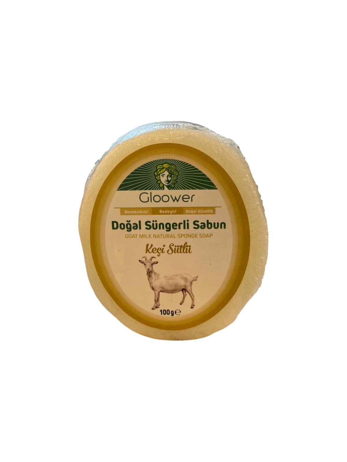 Süngerli Keçi Sütlü Sabun 100 g