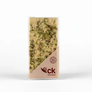 Antep Fıstıklı Beyaz Tablet Çikolata 100g