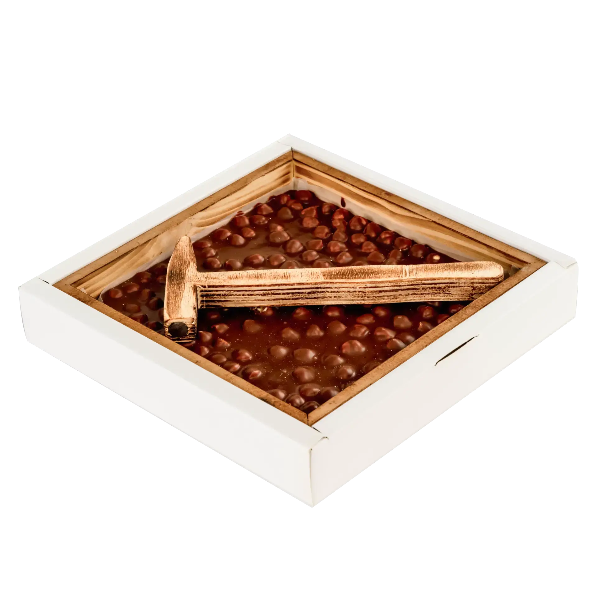 Çekiçli Sütlü Fındıklı Beyoğlu Çikolata 500g - Ahşap Kutu